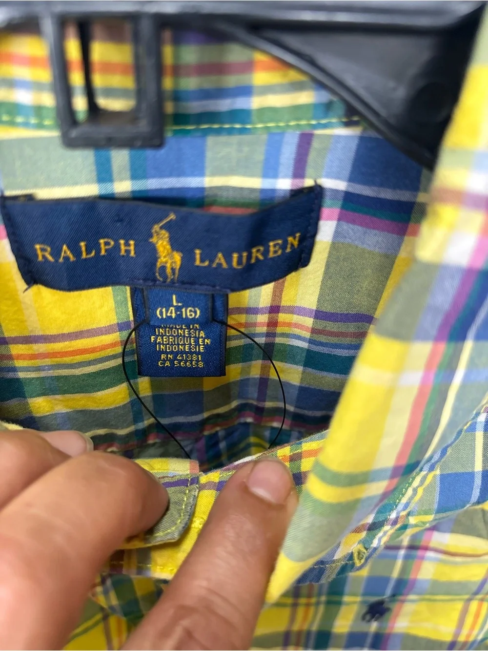 Ralph Lauren Yellow Multicolor Plaid Button-Up Shirt